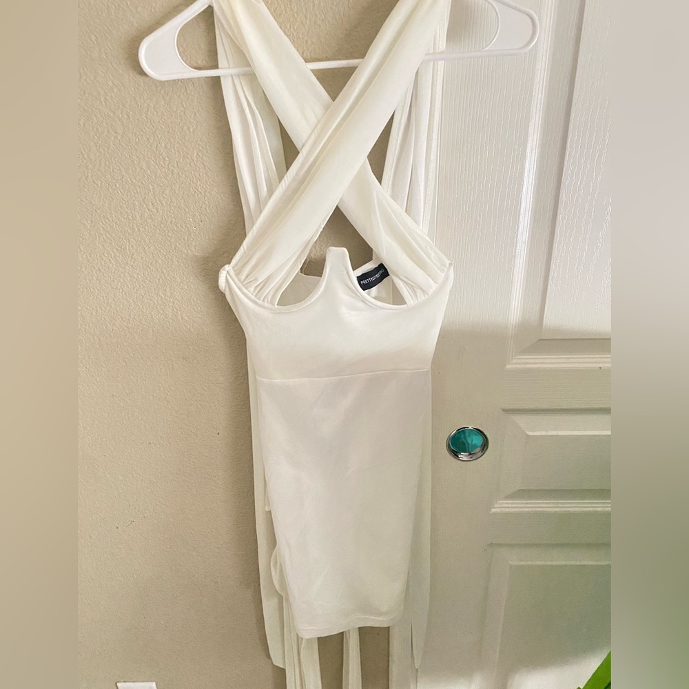 White Bodycon Scoop Dress